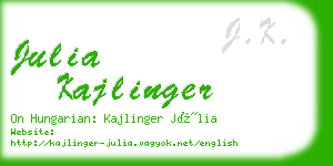 julia kajlinger business card